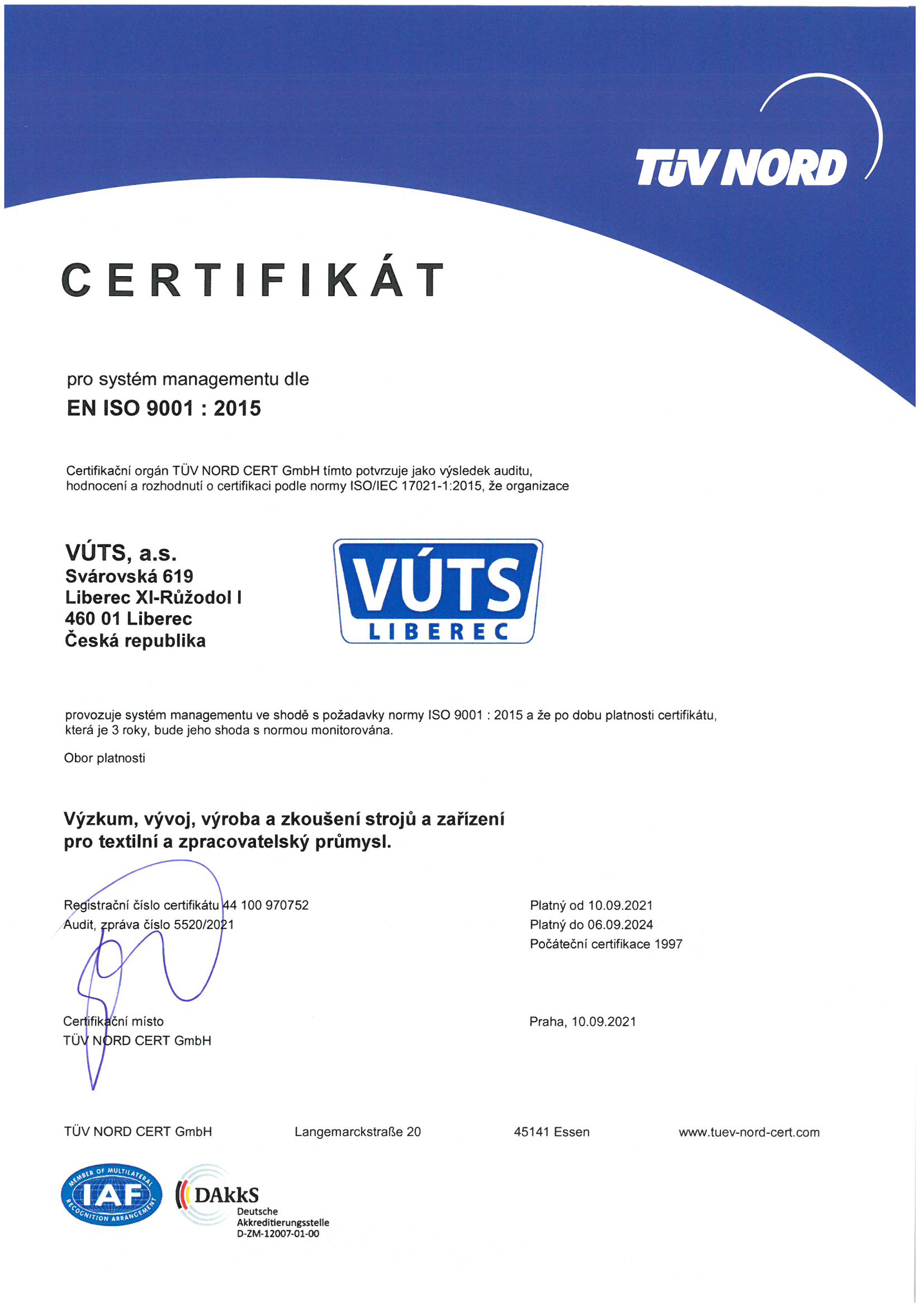 VÚTS ISO CZ